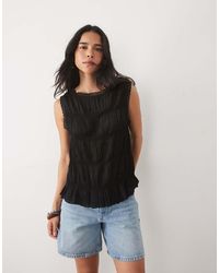 Miss Selfridge - Textured Trapeze Sleeveless Top - Lyst