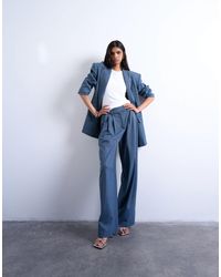 TOPSHOP - Wide Pleat Suit Trousers - Lyst