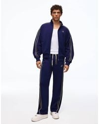 Bershka - Wide-leg Piqué Trousers With Piping - Lyst