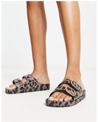 London Rebel - Double Buckle Footbed Sandals - Lyst