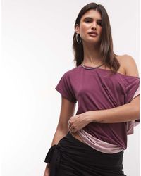 Motel - Sobiya Off The Shoulder Colour Block Top - Lyst