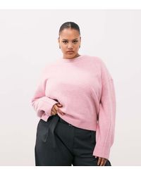 ASOS - Asos Design Curve Boxy Crew Neck Jumper With Side Split Detail - Lyst