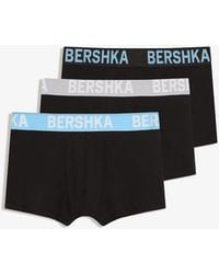 Bershka - Pack Of 3 Printed Waist Boxers - Lyst