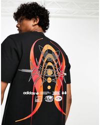 adidas Originals - Camiseta negra con estampado gráfico grande en la espalda rekive - Lyst
