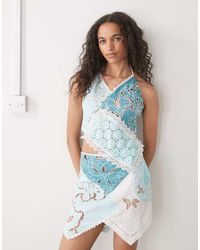 Collusion - Iconic Mixed Crotchet Halter Top - Lyst