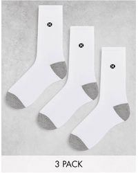 Hurley - Terry - confezione da 3 paia di calzini bianchi - Lyst