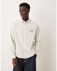 ASOS - 90s Oversized Seersucker Stripe Shirt With Chest Embroidery - Lyst