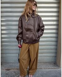 NA-KD - High Neck Faux Leather Jacket - Lyst