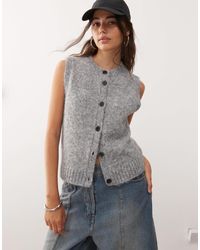 Weekday - Knitted Vest With High V Neck - Lyst