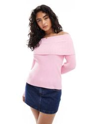 Glamorous - Bardot Knit Top - Lyst
