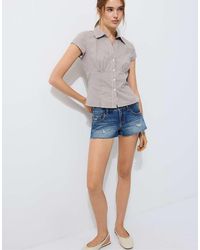 Stradivarius - Short Sleeve Under-bust Seam Shirt - Lyst