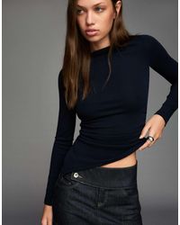 Bershka - – langärmliges asymmetrisches t-shirt - Lyst