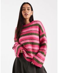 ONLY - Pull col rond à rayures - Lyst