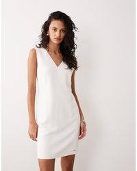 Calvin Klein - Heavy Textured Shine Mini Dress - Lyst