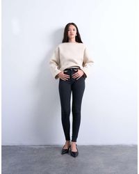 TOPSHOP - Vaqueros Negro Lavado De Corte Pitillo Y Talle Alto Joni De - Lyst