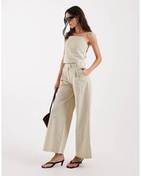 4th & Reckless - Soft Feel Pleat Front Tailored Wide Leg Trousers Co-ord - Lyst
