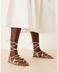 ASOS - Faroe Strappy Beaded Flat Sandal - Lyst