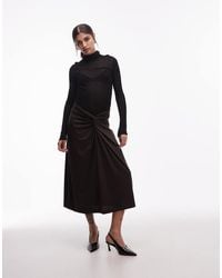 ARKET - Pull On Stretch Midi Skirt With Twist Detail - Lyst