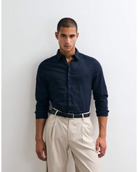 ASOS - Regular Fit Smart Linen Blend Shirt - Lyst