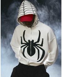 Bershka - Spider-man Zip-up Sweatshirt With Hood - Lyst