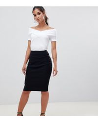ASOS Bleistiftrock mit hohem Bund - Schwarz