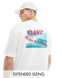 GANT - Surf Logo Back Print T-shirt Relaxed Fit - Lyst