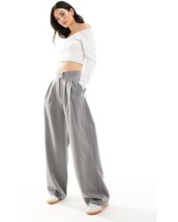 ASOS - Elegante Pantalon Met Wijde Pijpen En Plooien - Lyst