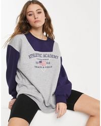 Ribbed daisy print oversized sweatshirt hotsell