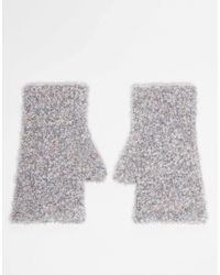 ASOS - – fingerlose handschuhe aus bouclé-strick - Lyst
