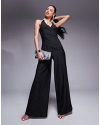 River Island - Tuta Jumpsuit Nera Gessata - Lyst