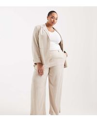 Pieces Plus - Pieces Curve Wide Leg Tailored Trouser Co-Ord - Lyst