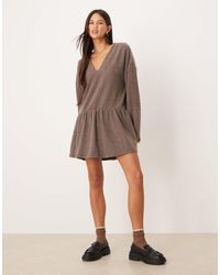ASOS - Supersoft V Front Dropped Waist Mini Dress - Lyst
