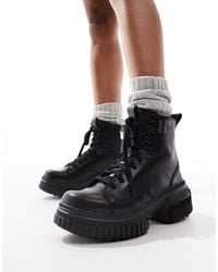 Sorel - Botas Negras Impermeables Con Cordones De Cuero Ona Ave Wp De - Lyst