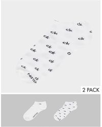 Calvin Klein – e Socken mit Logo, 2er-Pack - Weiß