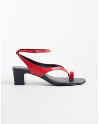 Mango - Sandales en cuir à talon carré et bride - Lyst
