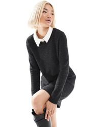 Vero Moda - 2 In 1 Knitted Mini Dress With Collar In - Lyst