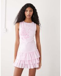 Ed Hardy - Climbing Rose Rara Ruffle Mini Dress - Lyst