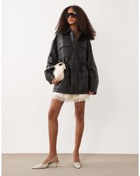Mango - Capsule 100% Leather Cinched Waist Jacket - Lyst