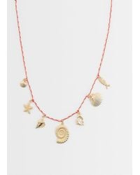 ASOS - Red Corded Necklace With Sea-life Charms - Lyst