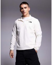 The North Face - Polar Blanco Hueso Con Cremallera Corta Y Logo Glacier De - Lyst