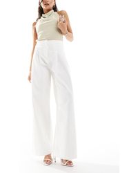 River Island - Broek Met Wijde Pijpen En Hoge Taille - Lyst