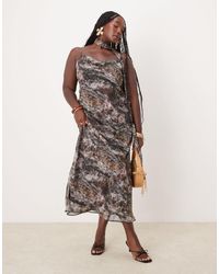ASOS - Asos Design Curve Cami Maxi Dress With Neck Tie - Lyst