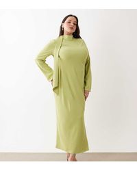 ASOS - Asos Design Curve High Neck Scarf Detail Maxi Dress - Lyst