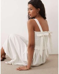 New Look - Shirred Tie Back Midi Dress - Lyst
