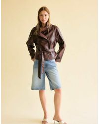 Stradivarius - High Neck Leather Effect Trench Coat - Lyst