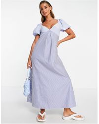 ASOS - Mixed Stripe Cotton Midi Tea Dress - Lyst