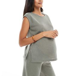 Mama.licious - Mamalicious Maternity Knitted Split Side Top Co-ord - Lyst