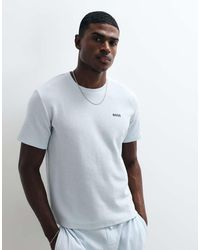 BOSS - Co-ord Waffle T-shirt With Chest Logo - Lyst