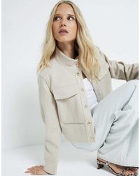 River Island - Funnel Neck Jacket - Lyst