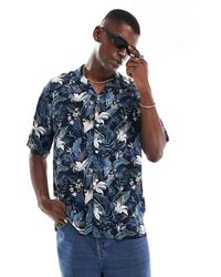 Jack & Jones - Overhemd Met Korte Mouwen, Reverskraag En Tropische Print - Lyst